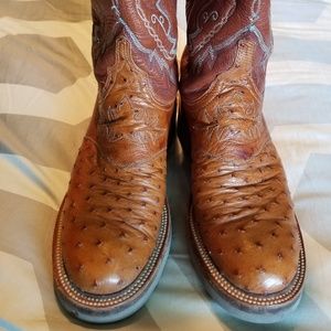Lucchesi leather ostrich cowboy boot,  size 6.5